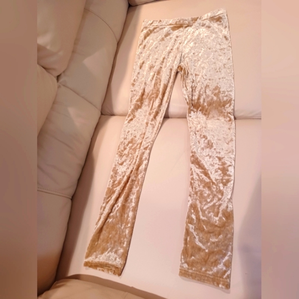 Joyfolie girl's gold velvet legging size 12